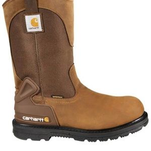 CARHARTT MEN'S WATERPROOF WELLINGTON PULL ON WORK BOOTS - ROUND TOE Sz14